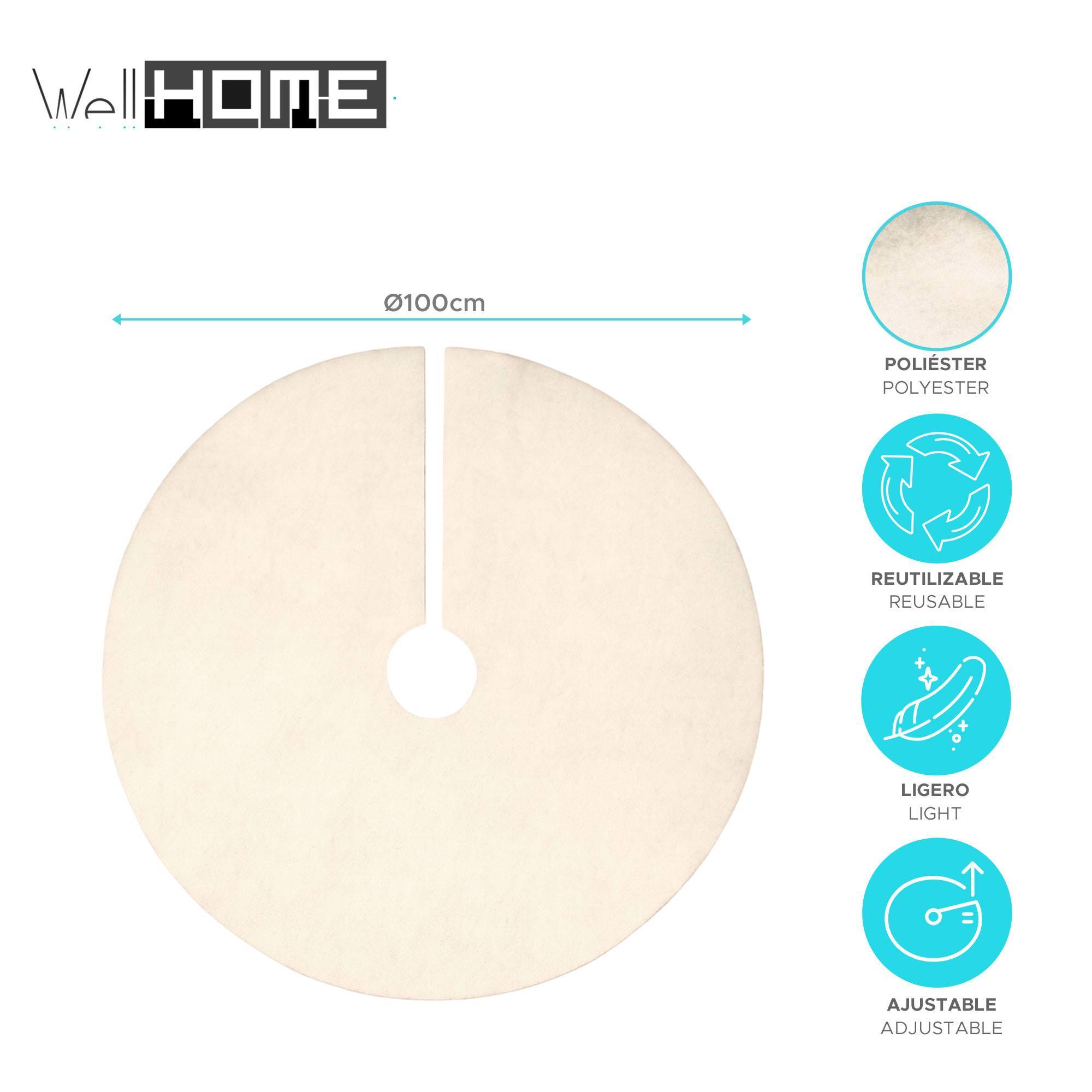 faldón para árbol de navidad de efecto nieve color blanco ø100cm