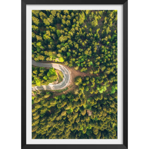 Affiche nature urbaine l' aventure Affiche + cadre en bois - Noir