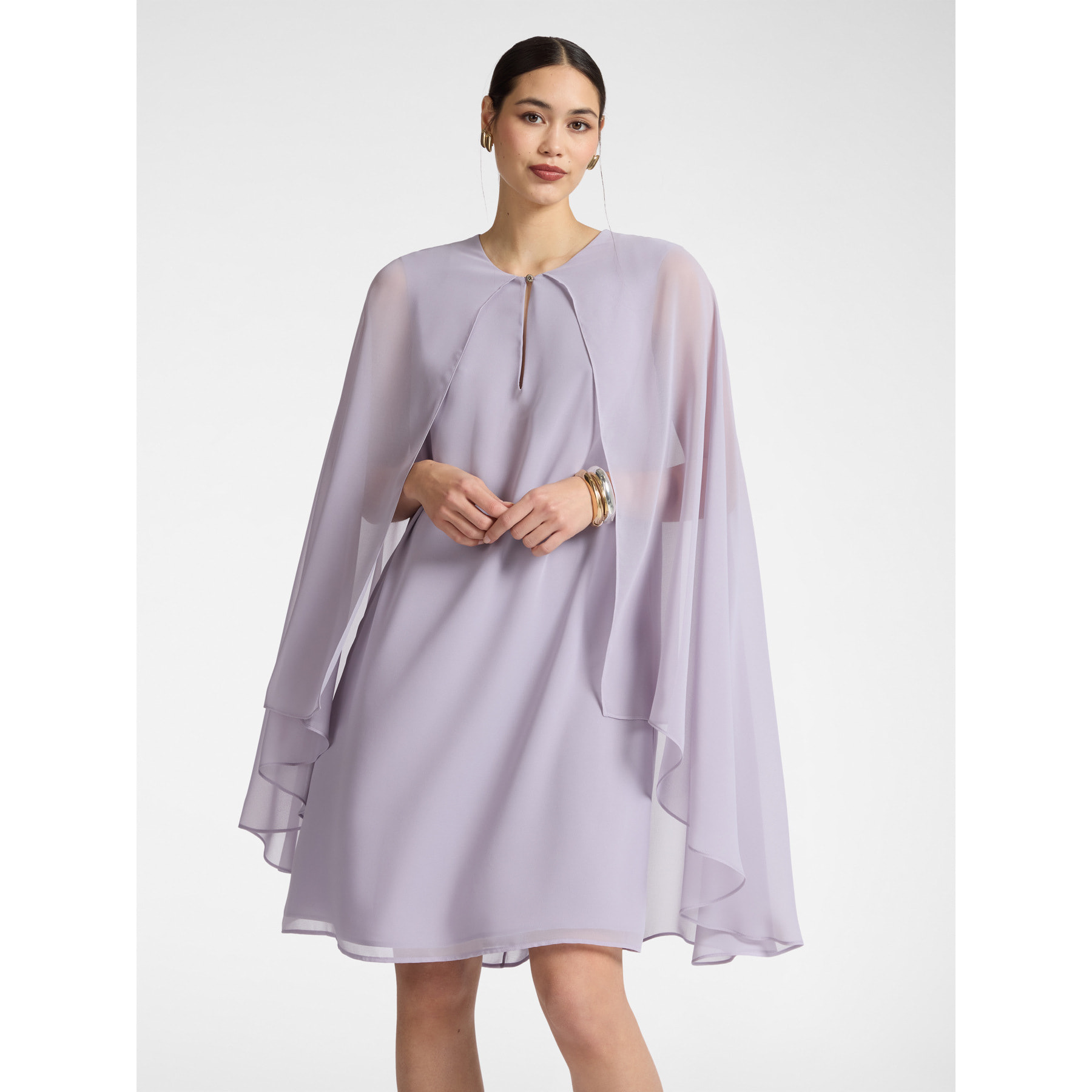 Elena Mirò - Abito layered in georgette - Viola