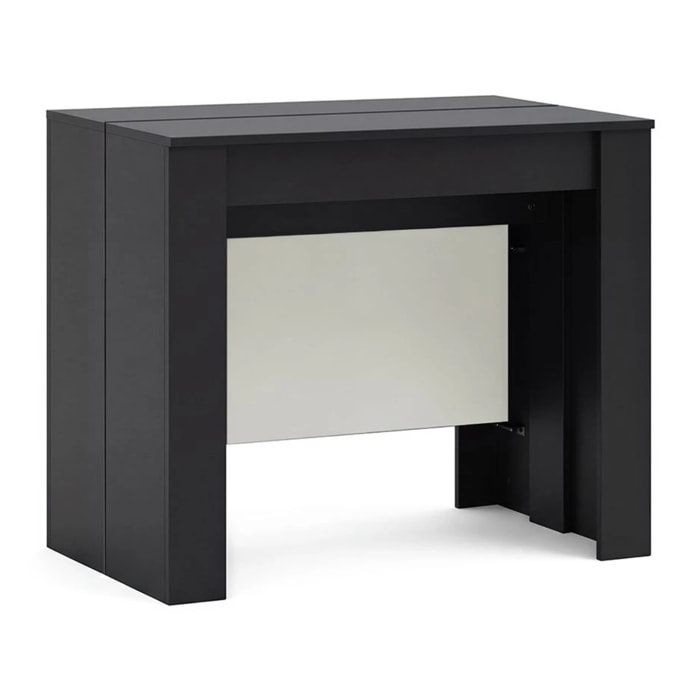 Mesa consola extensible en negro mate y blanco artik 50-235x90 cm Denis Negro Mate - Blanco Artik