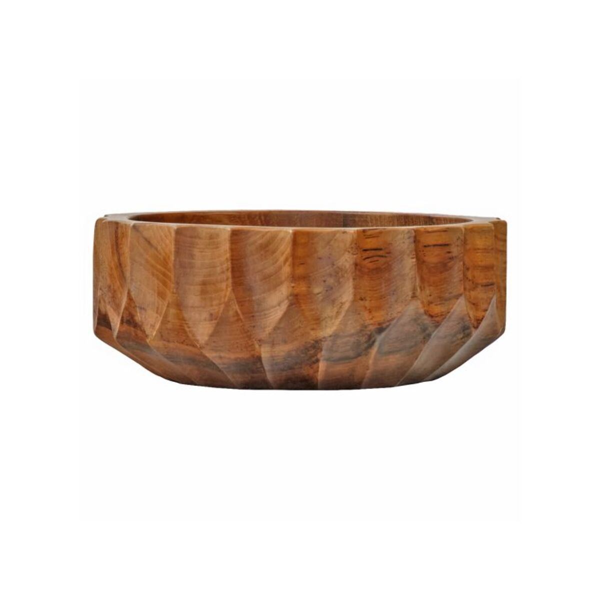 Bol / Vide poche rond D. 21 cm en bois de teck - GARIN