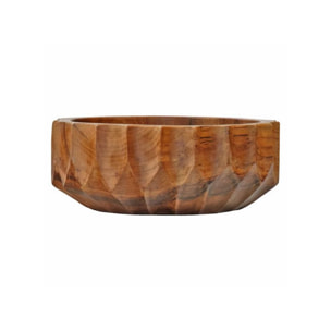 Bol / Vide poche rond D. 21 cm en bois de teck - GARIN