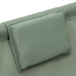 Lot de 2 chiliennes CYPRUS - textilène vert sauge/structure vert sauge