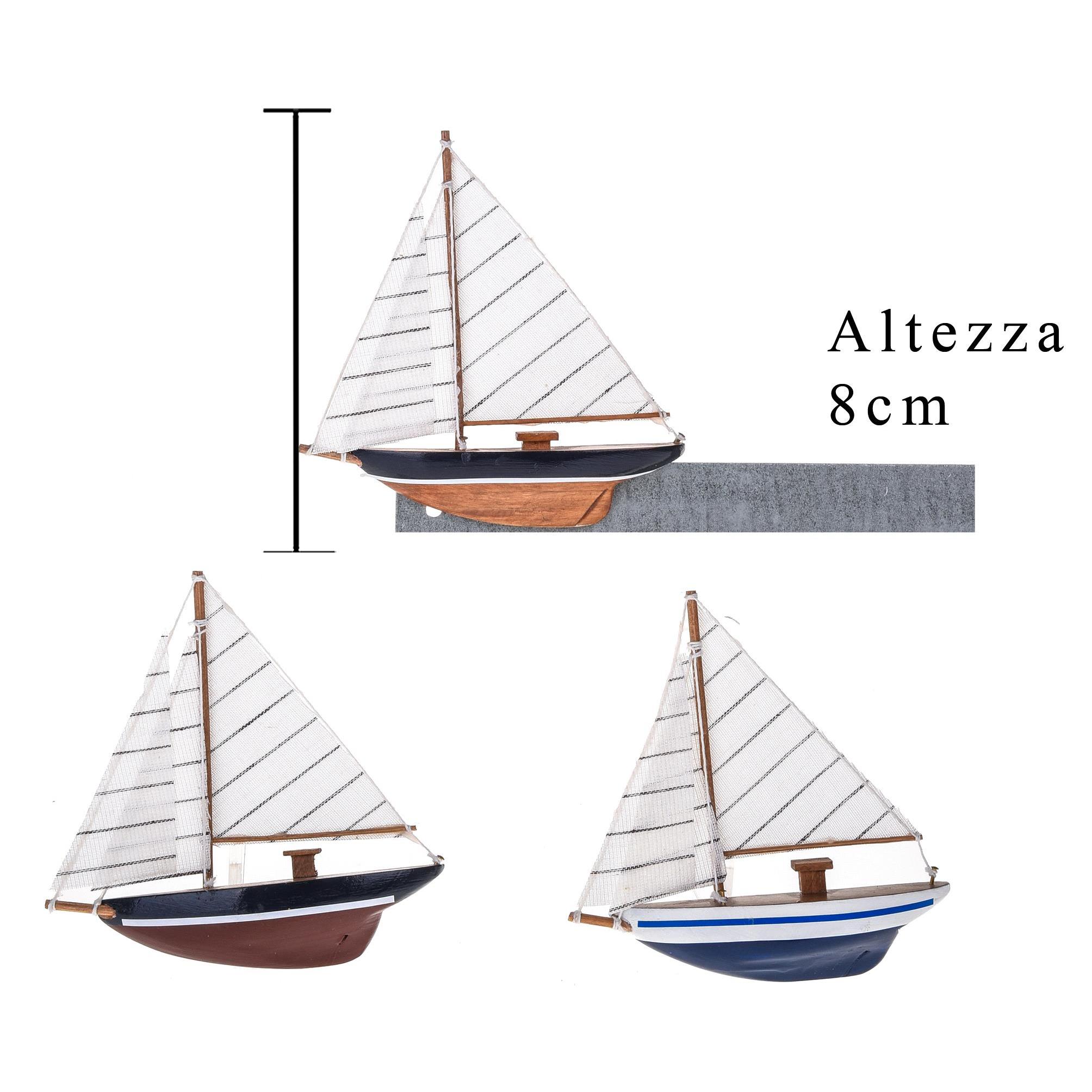 Magnete Barca A Vela. Altezza 12 Cm - Pezzi 6 - 4X8X2cm - Colore: Incolore - Bianchi Dino - Marina, Decori Tema Marino