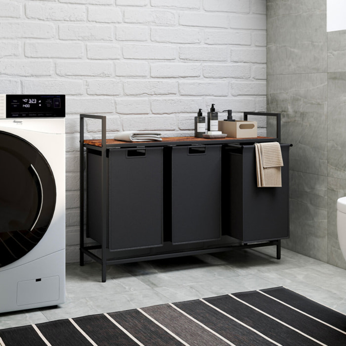 Panier à linge Elize 3 compartiments