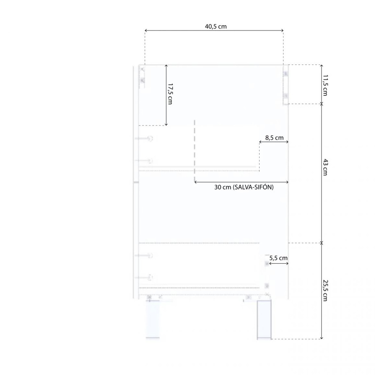 Pack de baño con lavabo cerámico y columna Sense Plus Roble Alaska