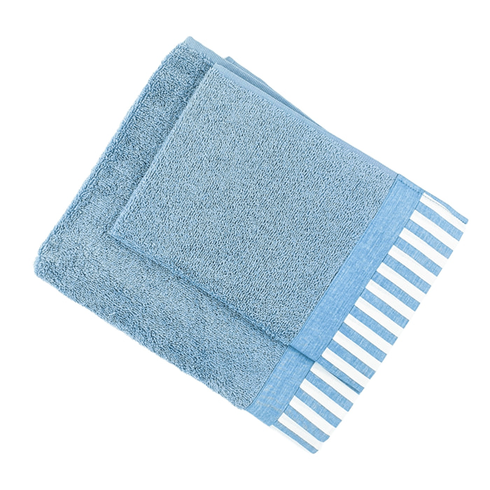 Set Spugna AMALFI 2 Pezzi: Viso+Ospite - 450 gr/m² - 100% Puro Cotone