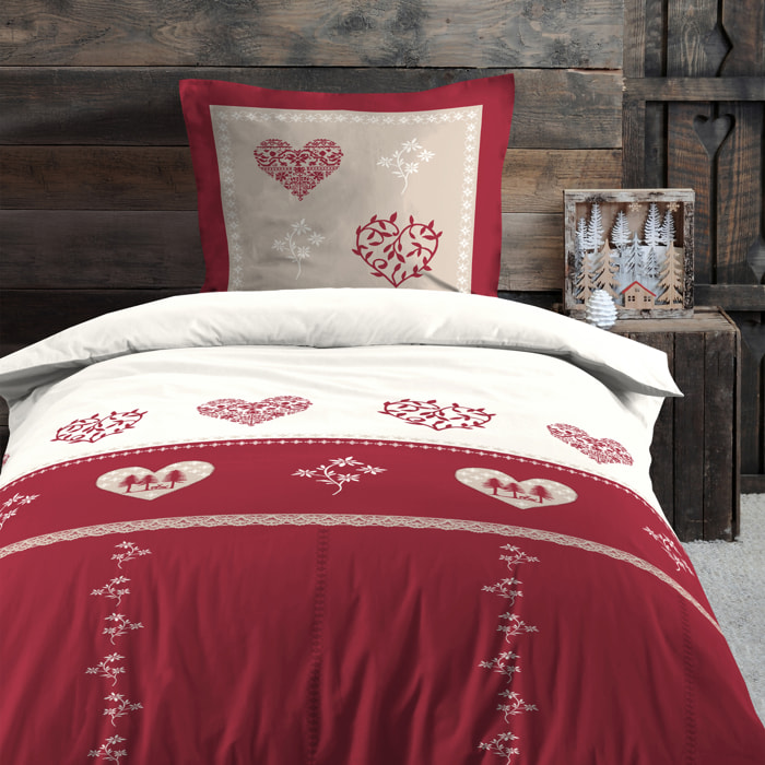 Parure de lit style montagne chaleureuse - Rouge