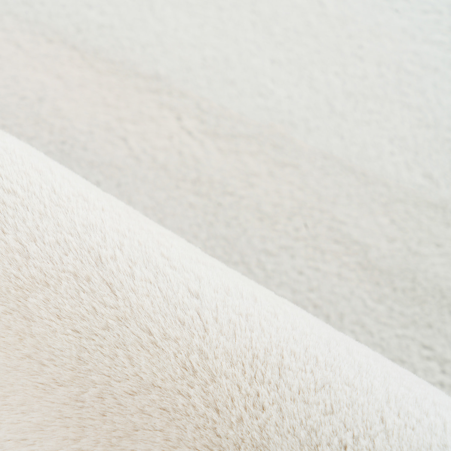 BARROW - Tapis rond en fausse fourrure doux uni Creme