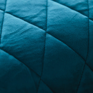 Couvre-Lit et Taies d'Oreiller en Velours Matelassé - Bleu Paon