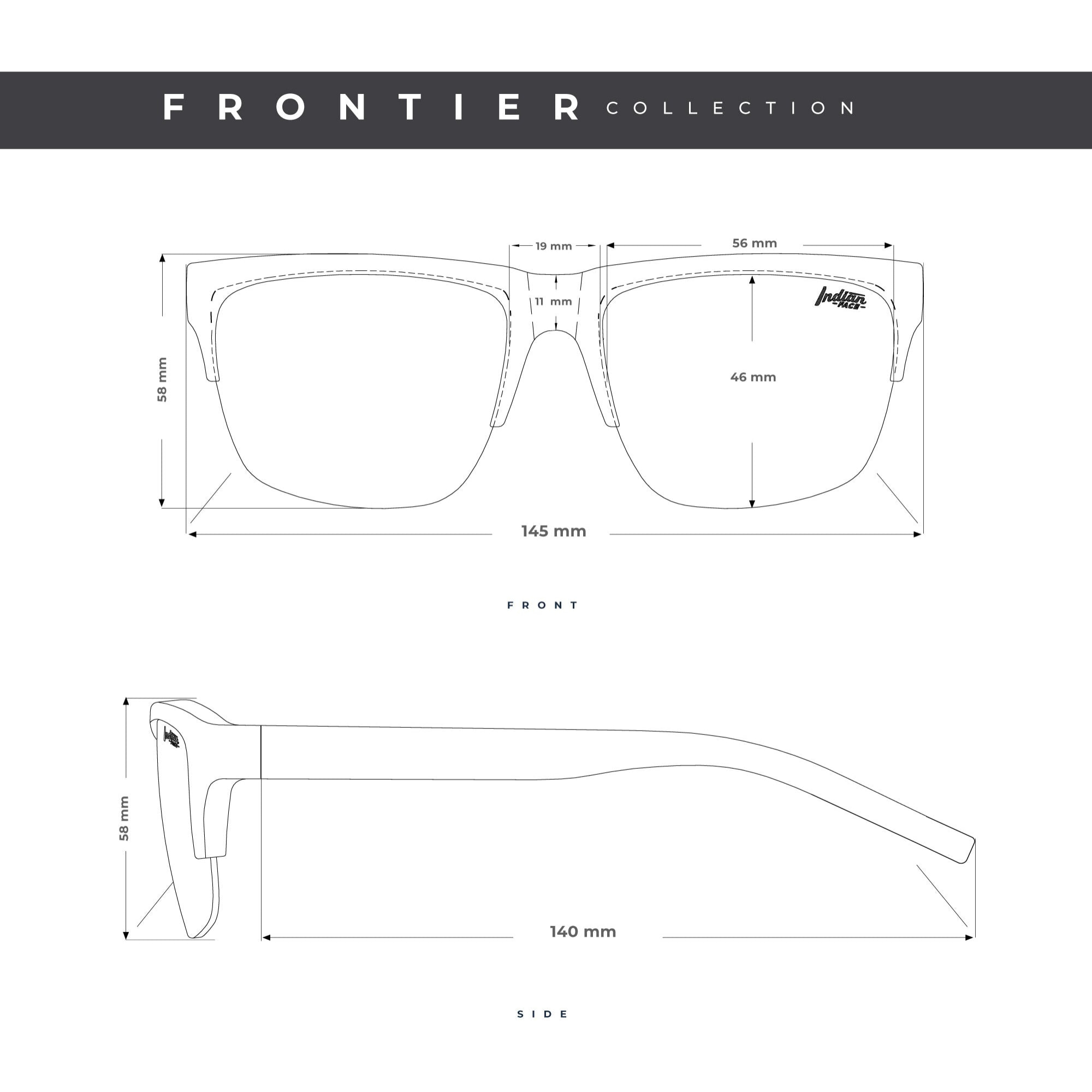 Gafas de Sol Polarizadas The Indian Face Frontier Negro para hombre y mujer