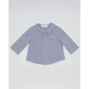 CAMISA CUADRO VICHY MARINO DETALLES ROJOS