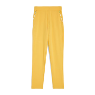 Pantaloni donna in jersey stretch con dettagli tropical