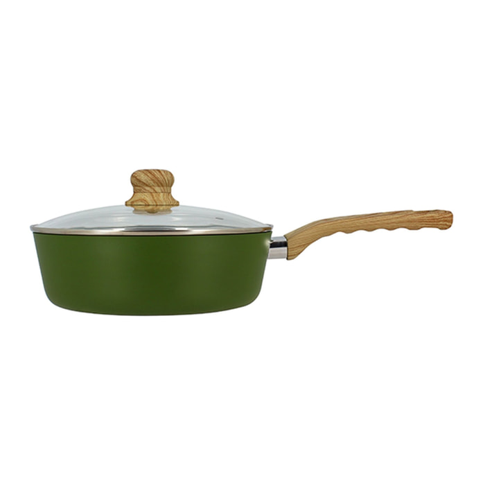 Sauteuse 24cm avec revêtement céramique vert - tous feux COLORAMA