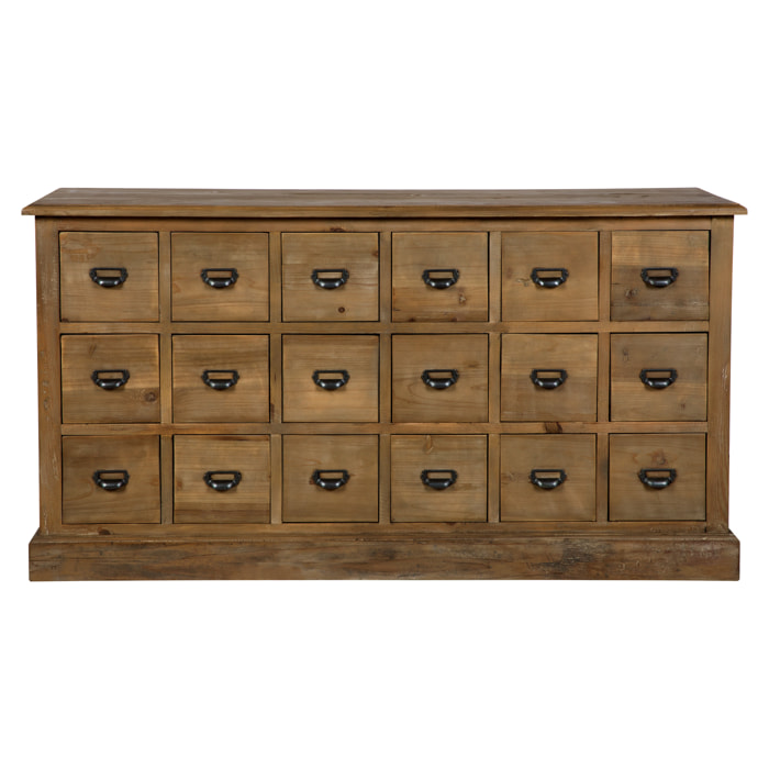 Buffet en bois recyclé 18 tiroirs - Miramas