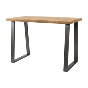 Jayto - table de bar - bois massif de manguier - 4 personnes - Noir / Bois