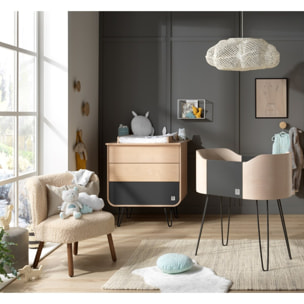 Commode 3 tiroirs pieds métal