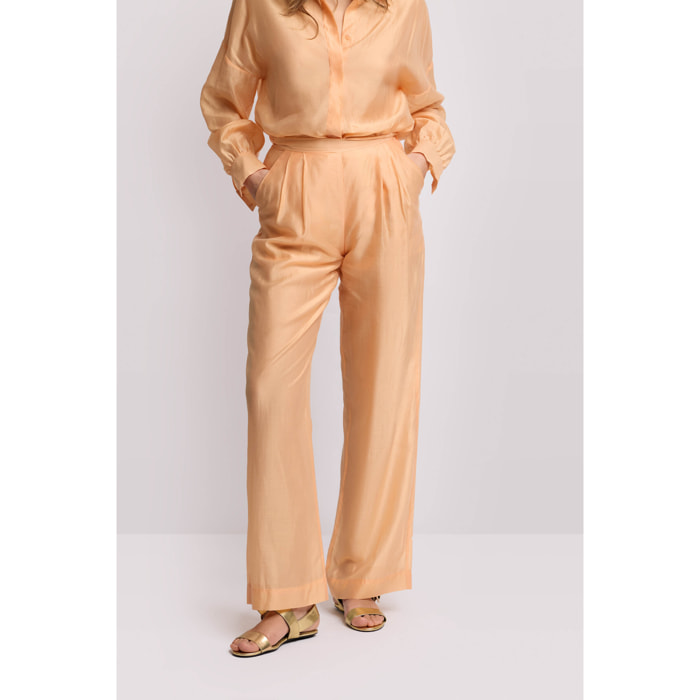 Kocca - Pantaloni eleganti con pinces Donna, Tinta unita