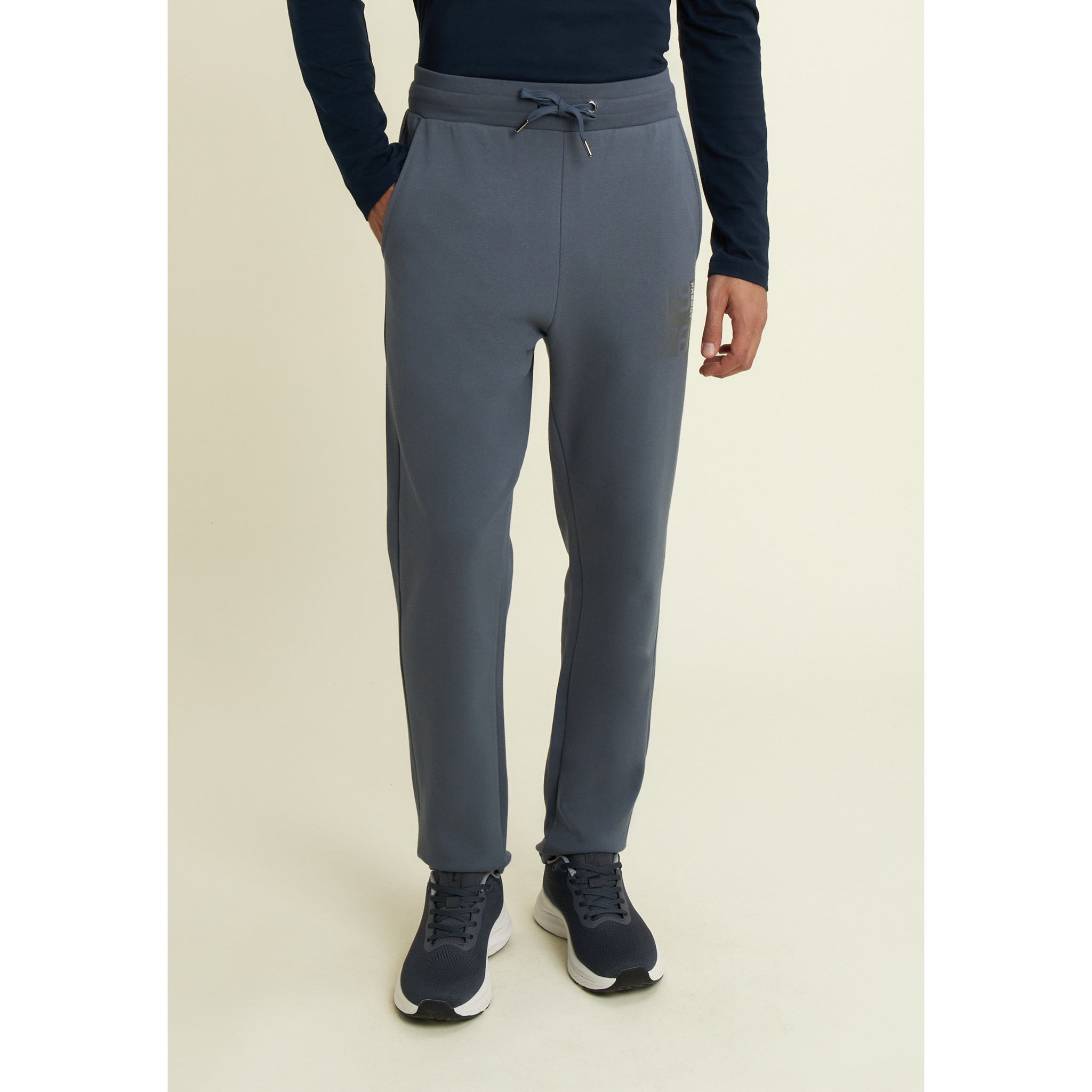 Pantaloni regular in felpa con fondo dritto