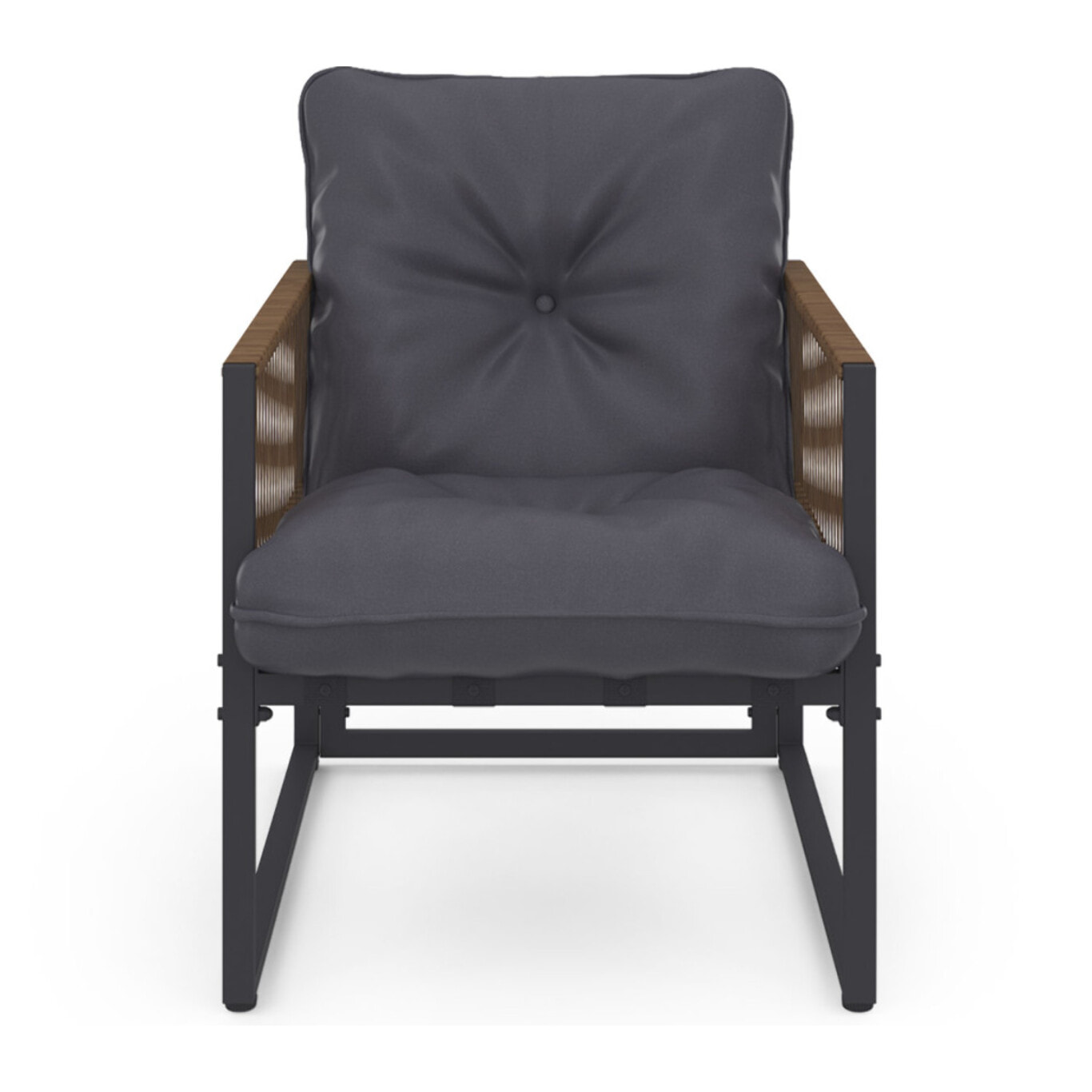 Salon de jardin Ozéa 2 places gris et cordage