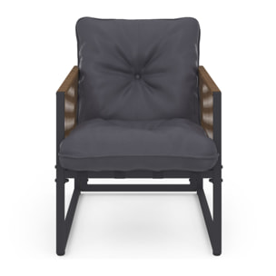 Salon de jardin Ozéa 2 places gris et cordage