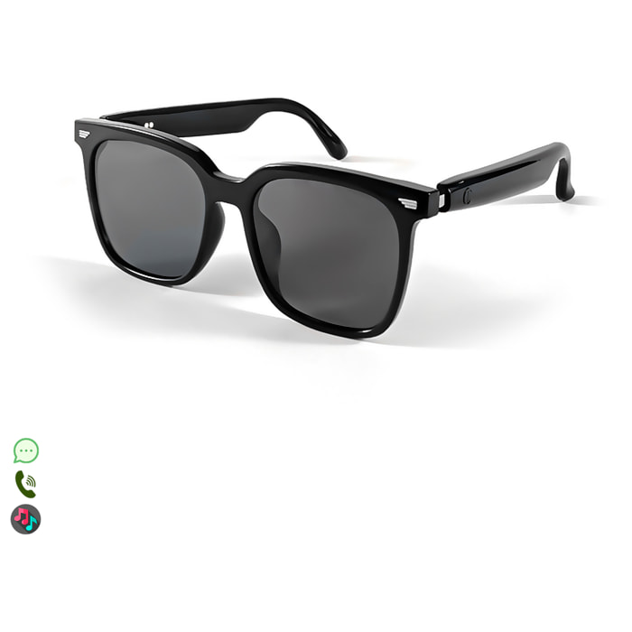 Gafas inteligentes GS01, llamada bluetooth, asistente de voz, control remoto de la cámara.