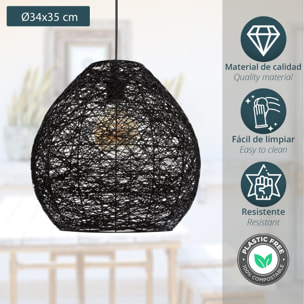 Lámpara de techo de papel negro mona