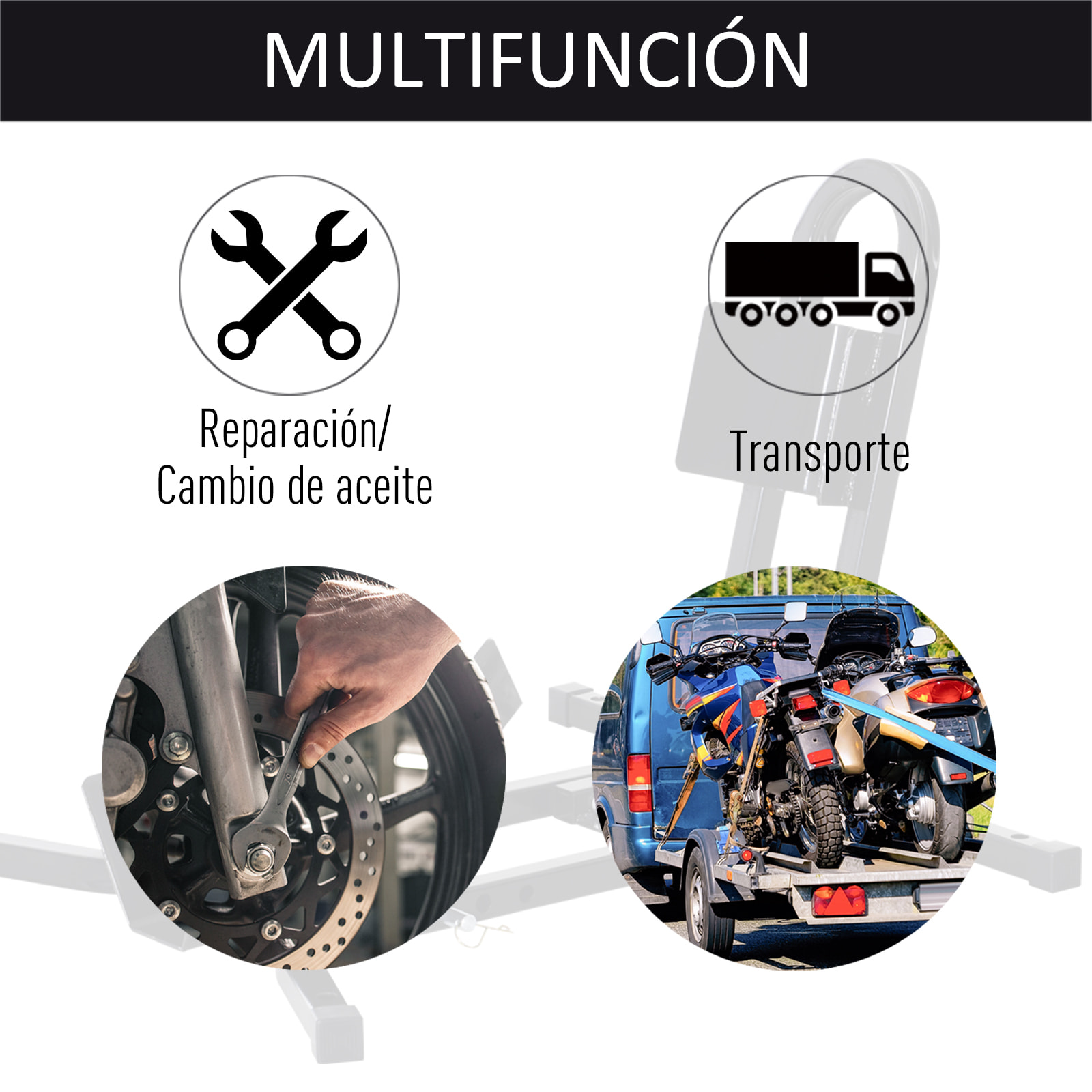 Aparcamiento de Moto Ajustable Soporte de Rueda de Moto Metal para Ruedas Ë†â€¦43,48,53cm