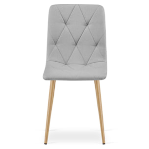 Set di 2 sedie Libra in tessuto grigio chiaro con gambe effetto legno