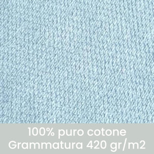 Accappatoio in cotone spugna 420 gr/mq morbido e assorbente, unisex con cappuccio, cintura e tasche, asciugatura rapida e comfort elevato, resistente ai lavaggi e ai colori, certificato OEKO-TEX, ideale per bagno, piscina e uso quotidiano