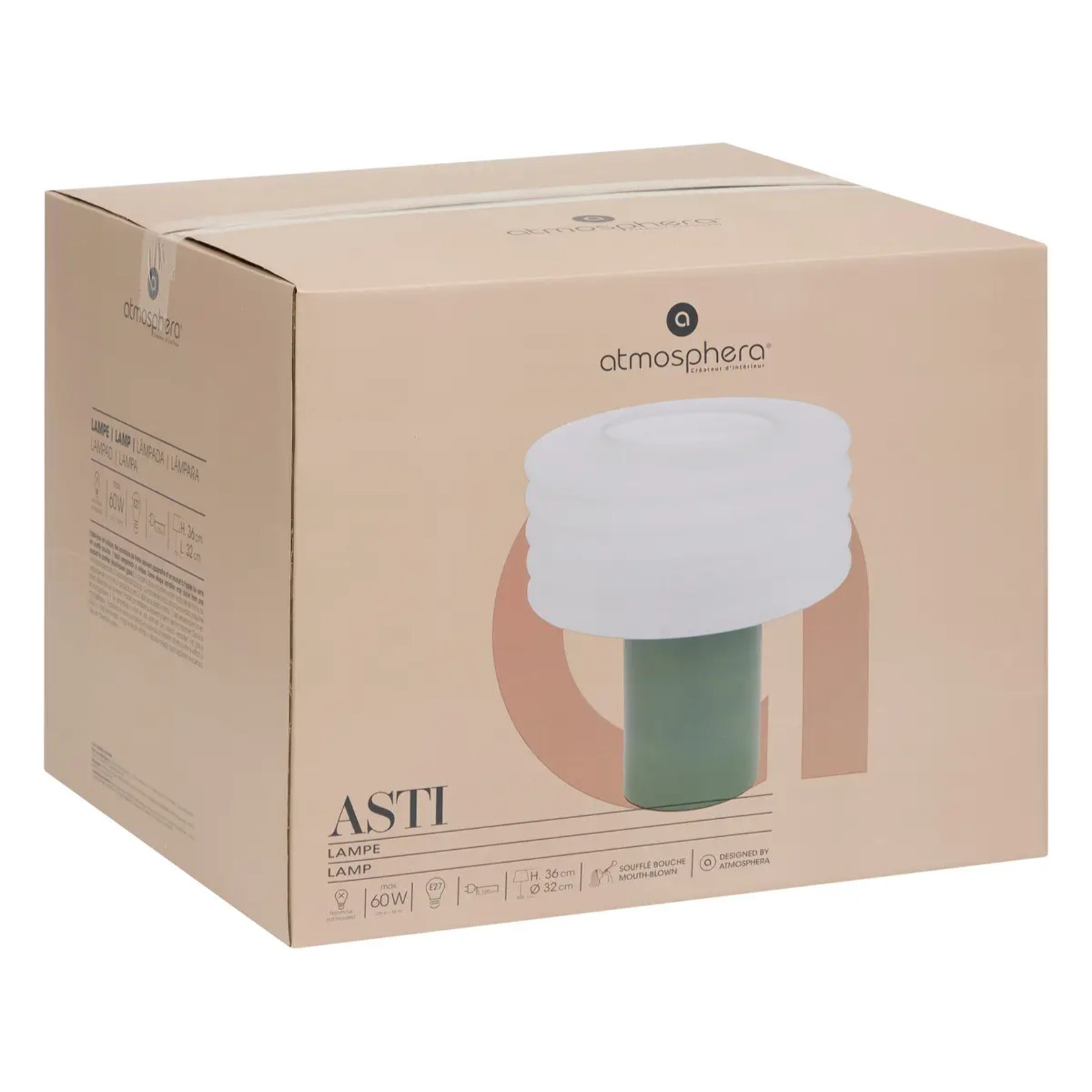 Lampe à poser "Asti" vert tilleul H36cm