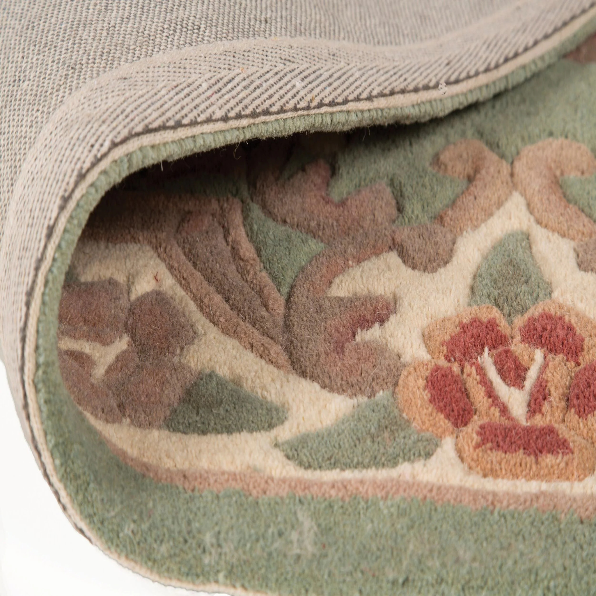 Tapis en laine de couloir AUBUSSON Vert