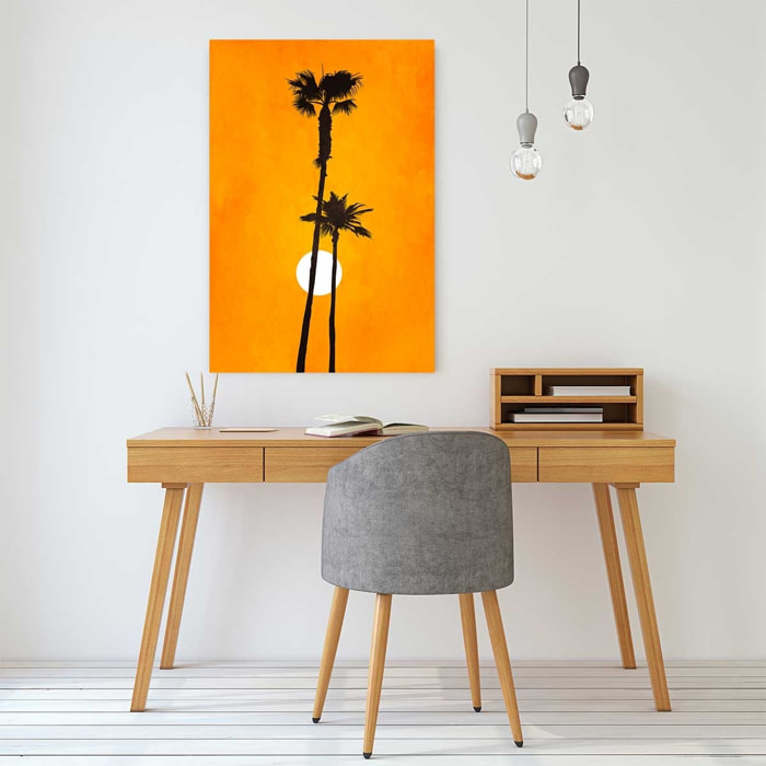 Tableau scandinave Sunset palm Tableau verre acrylique