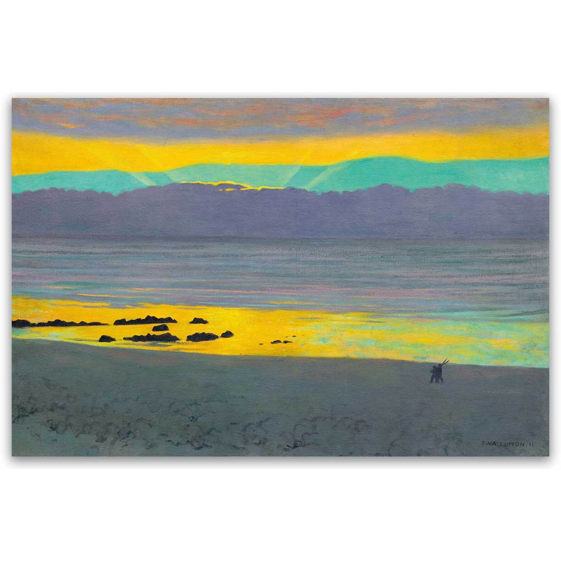 Tableau célèbre Coucher de soleil de Félix Vallotton Tableau alu Dibond