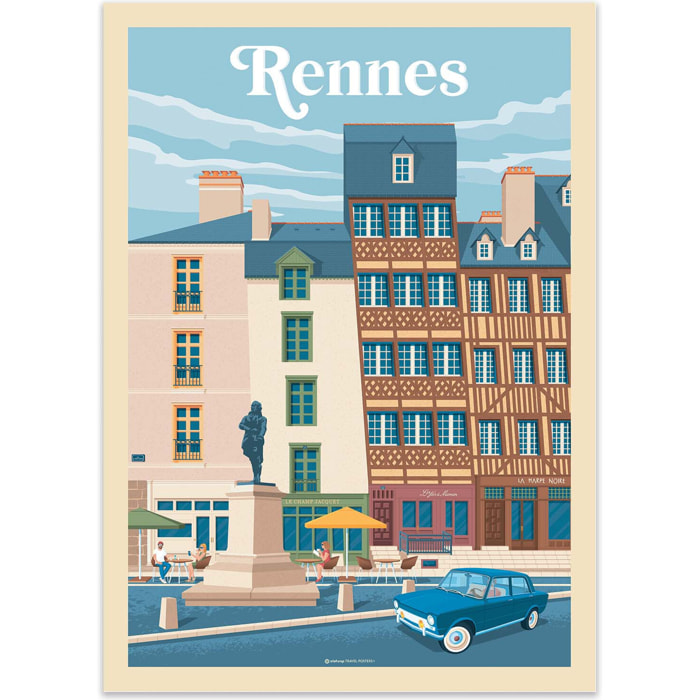 Affiche - Rennes - Olahoop Travel Posters