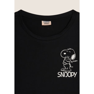 T-shirt manica lunga comfort fit con piccola stampa Snoopy