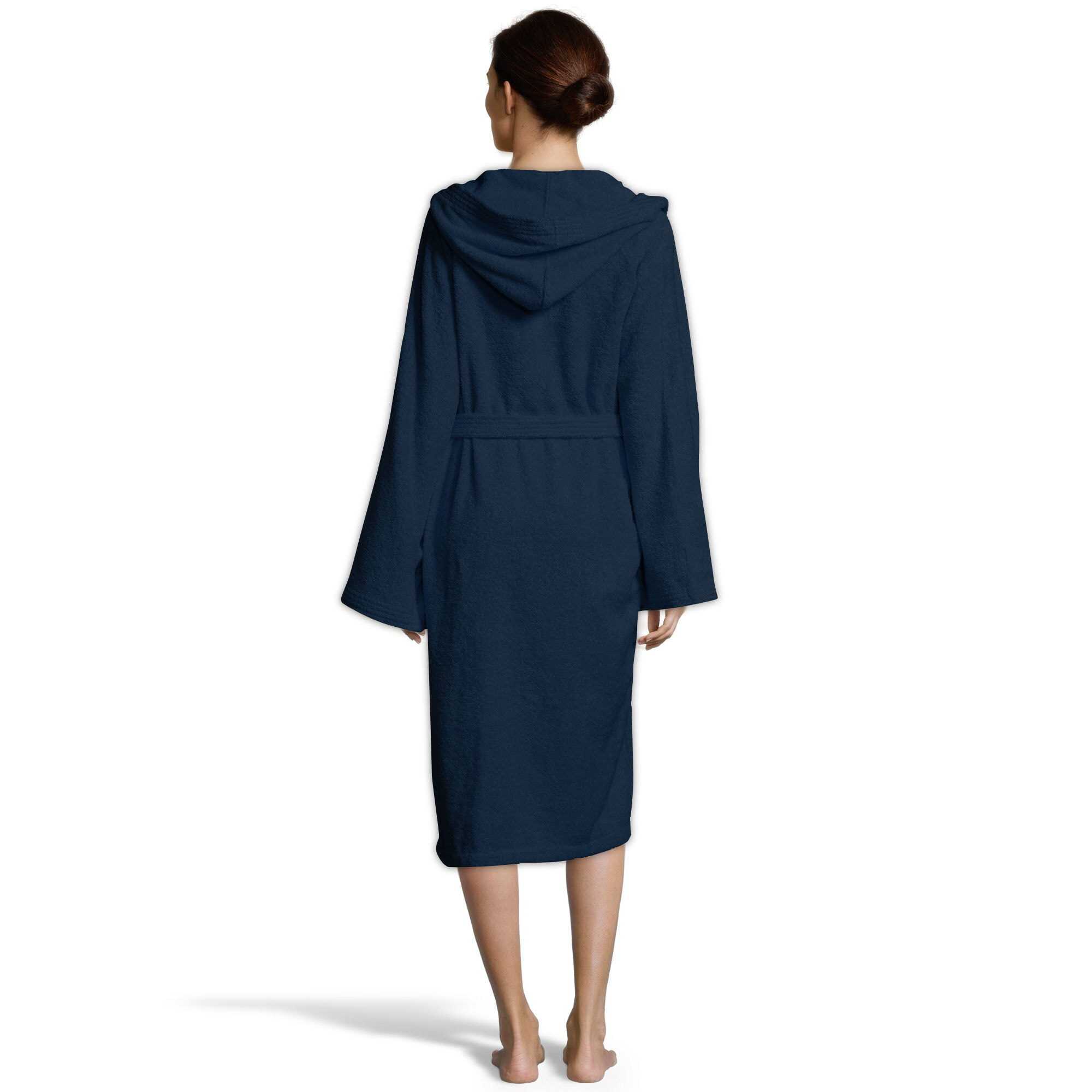 Bassetti Morbido Accappatoio 360 gr con Cappuccio 100% Cotone Uomo Donna Spugna Taglie Forti - ITALY Designed - Collezione VIVIAN - NAVY D8