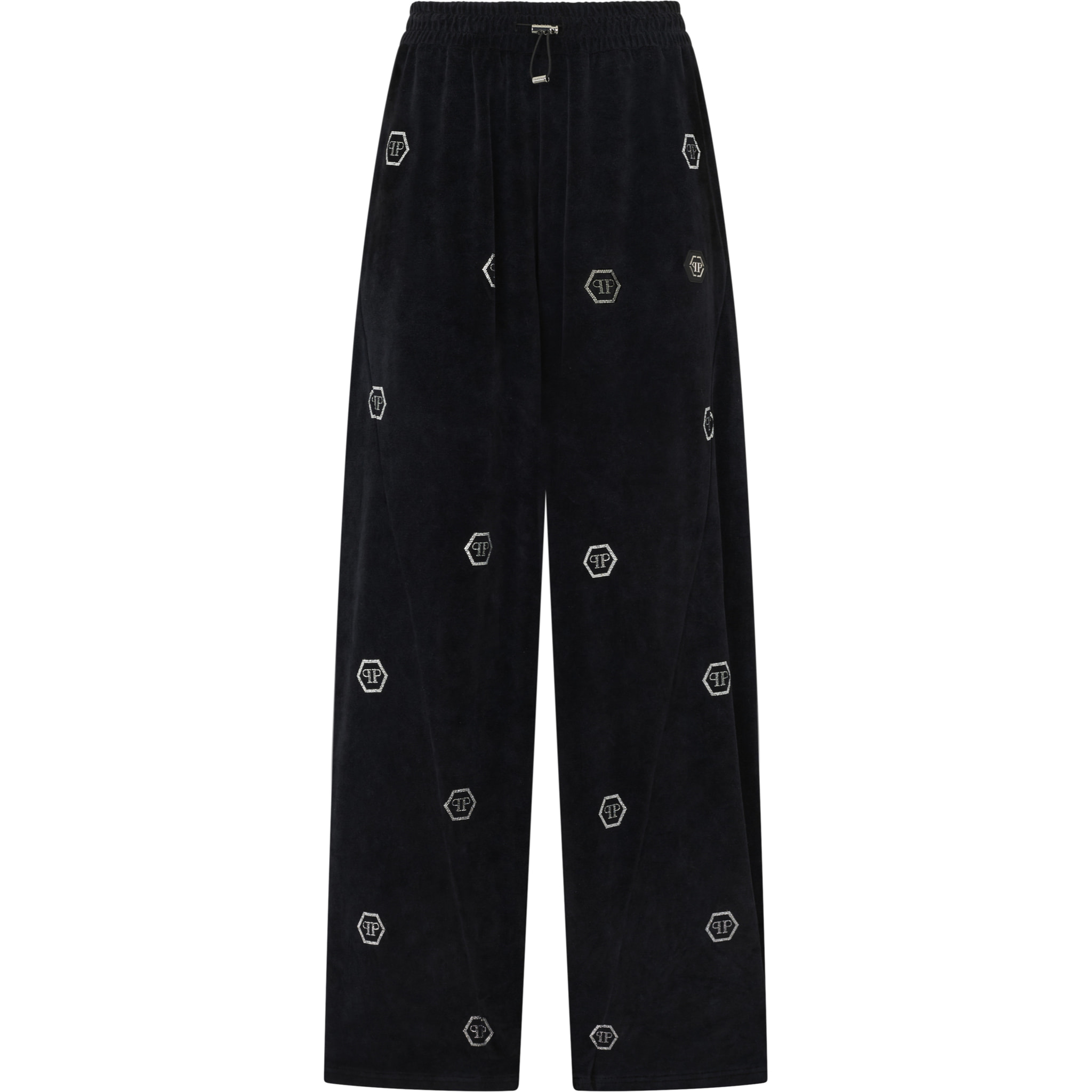 PHILIPP PLEIN Chenille Skater Fit Tracksuit Pants Monogram Strass