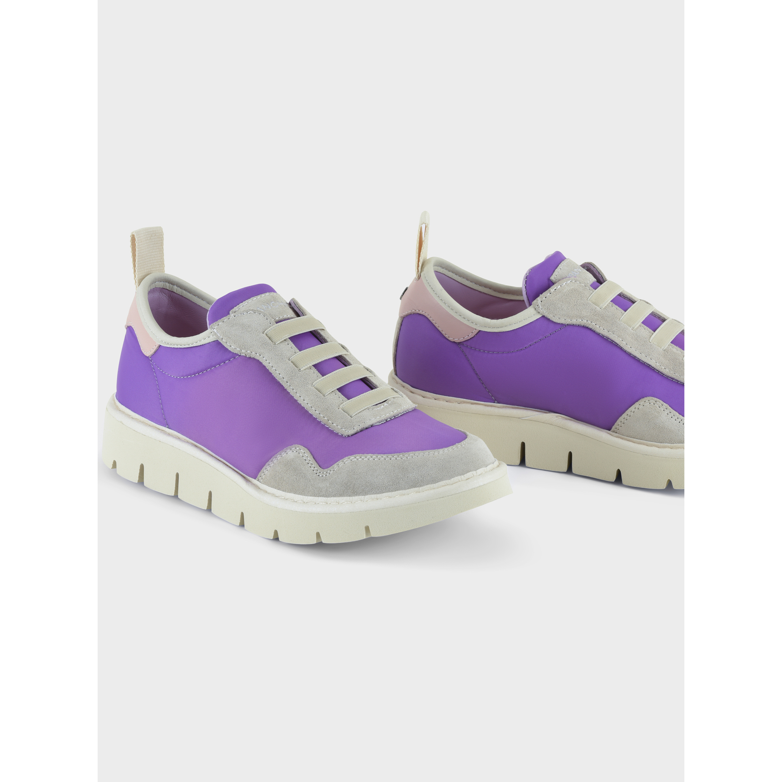 SLIP ON P05 DONNA IN NYLON E SUEDE VIOLA-NEBBIA-ROSA CIPRIA