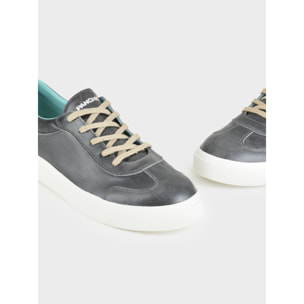 ZAPATILLA HOMBRE P08 DE PIEL CON ACABADO AVIATOR NEGRO