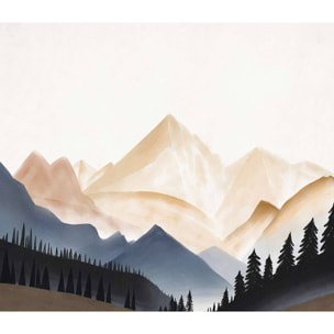 Papier peint silhouette de montagne Intissé