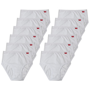 12 Culotte da Donna in cotone bielastico LIABEL, Art. 623 Bianco