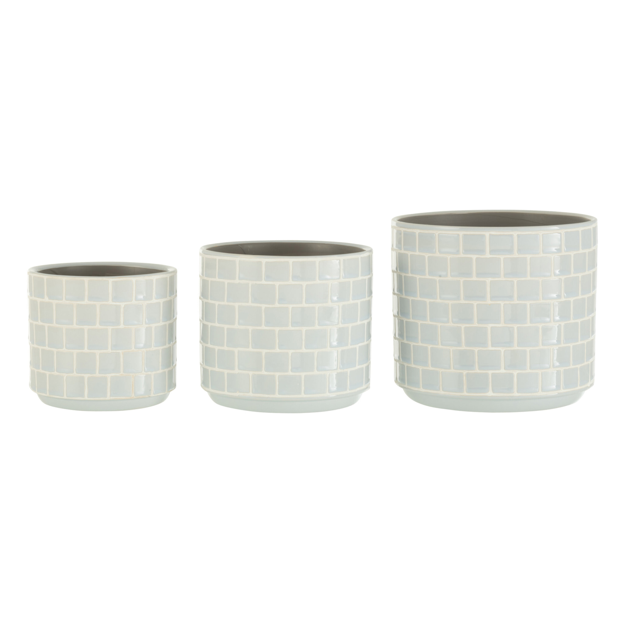 J-Line cache-pot Brillant - céramique - bleu - large - Ø 17 cm