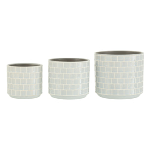 J-Line cache-pot Brillant - céramique - bleu - large - Ø 17 cm
