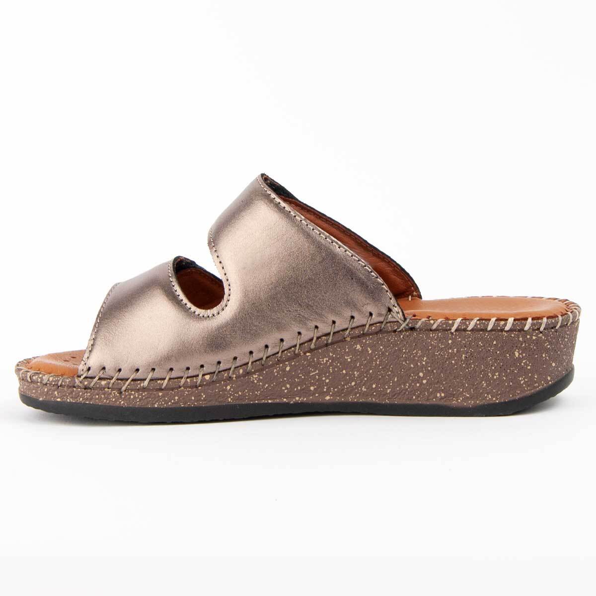 Sandalia De Cuña - Gris - Altura: 4 Cm