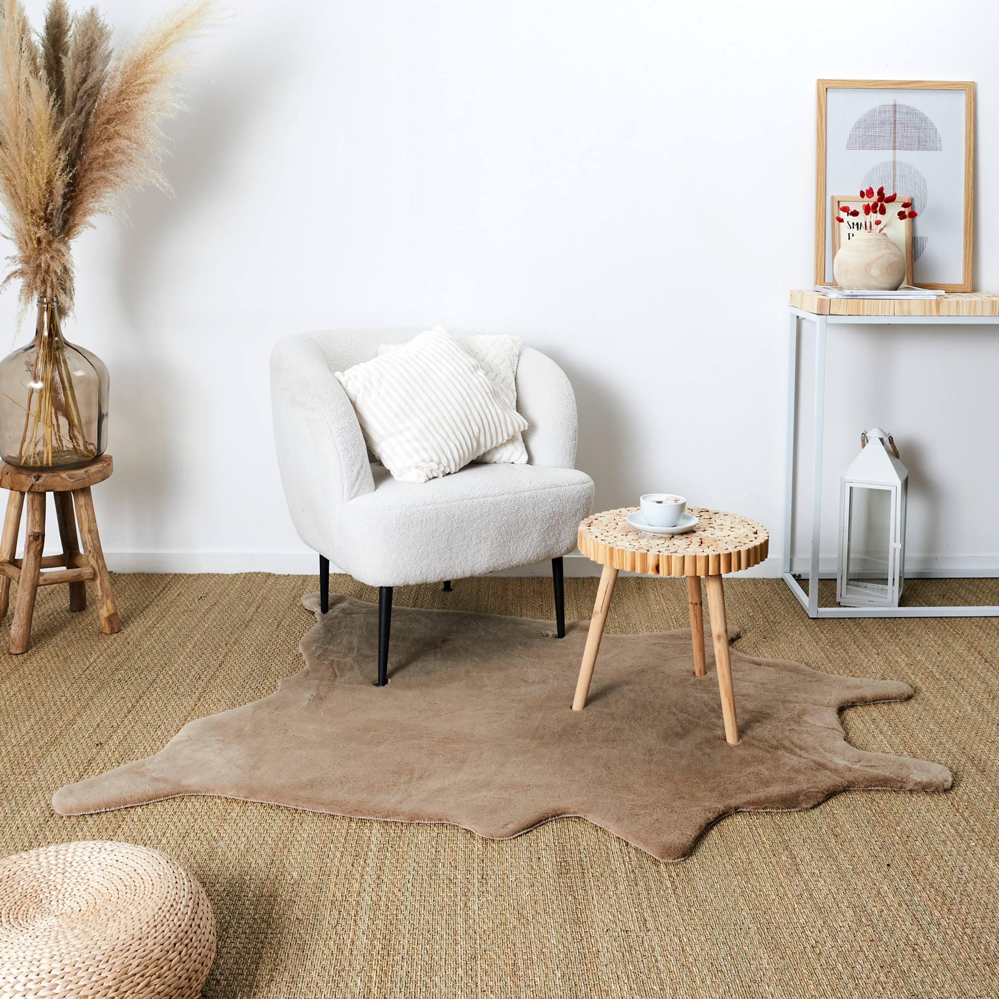 Tapis Taupe Fourr Forme Animal 120x158cm