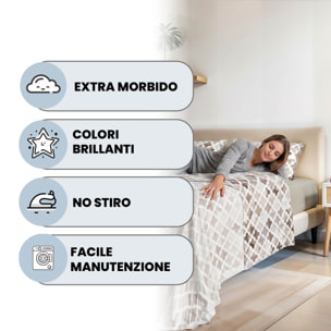 COMPLETO LETTO FASHION, 100% Microfibra, No Stiro - FLORENCE