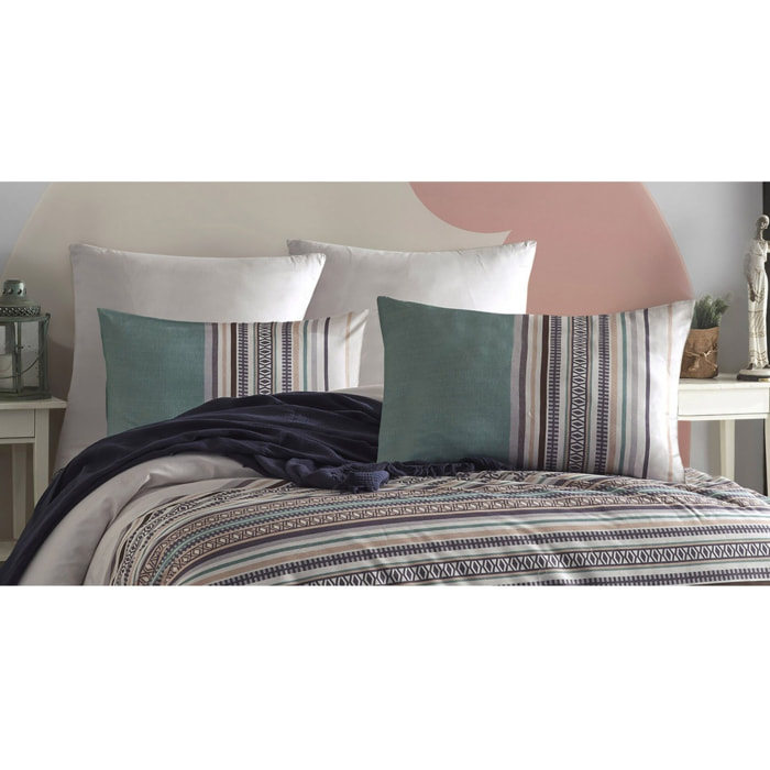 Parure housse de couette et taie(s) d'oreiller coton imprimé