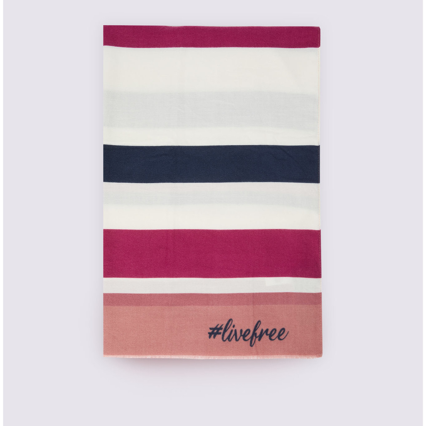 Fiorella Rubino - Bufanda a rayas con logo #livefree - Burgundy