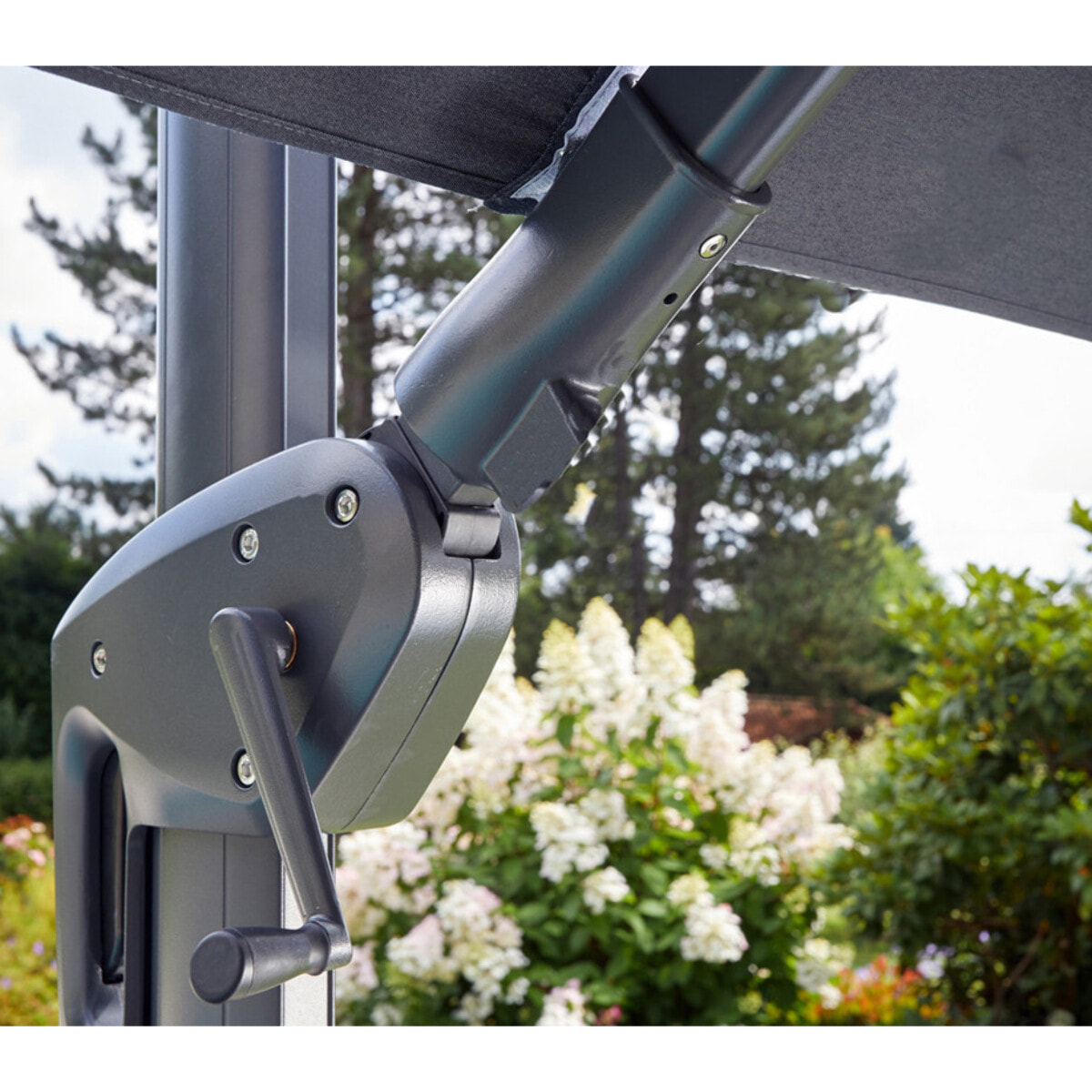 Parasol déporté 3x3m - gris anthracite - SUNKING